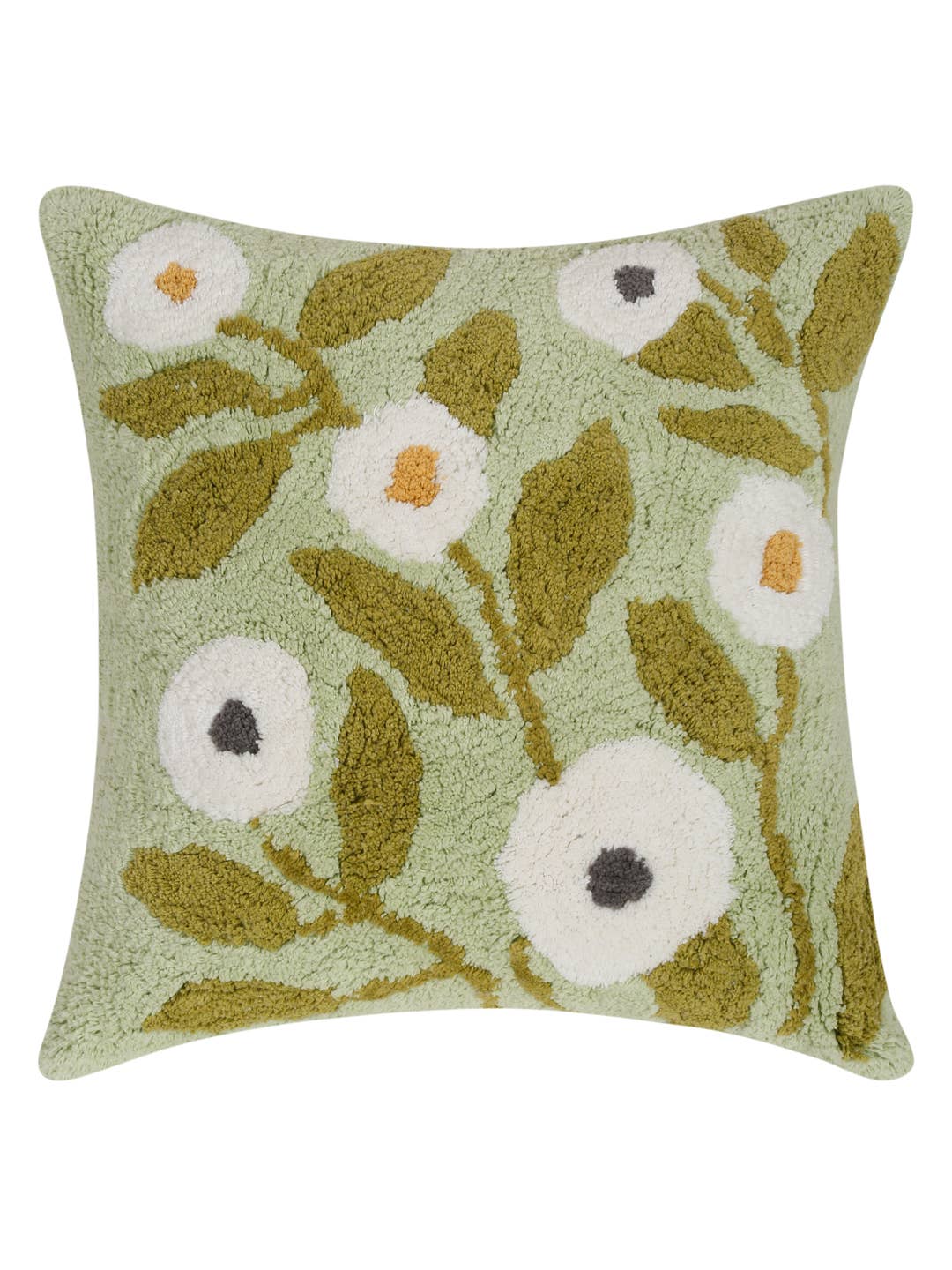 Hand-Tufted Floral Throw Pillow | 18 X 18 Pillow