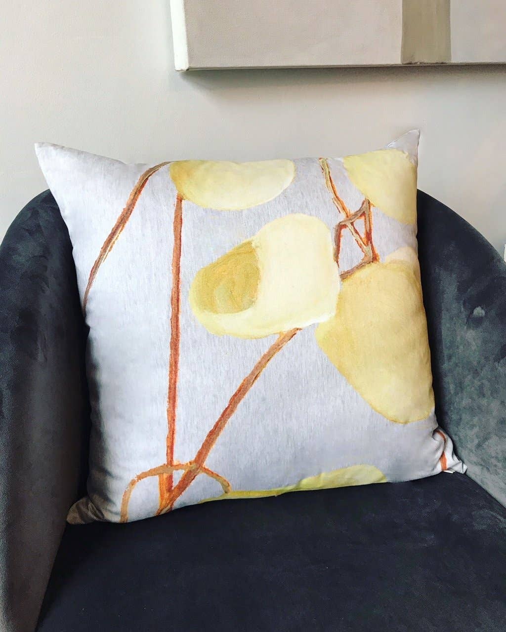 Milkweed on Pale Grey Pillow