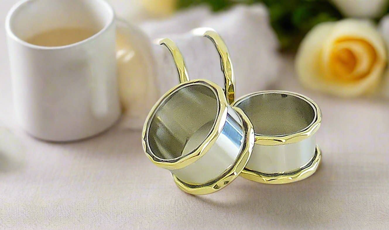 2”D Set Of 4 Napkin Rings Nickel