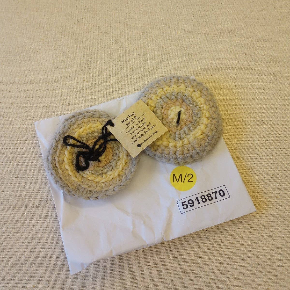 Watercolor Crocheted Mug Rugs - Set of 2