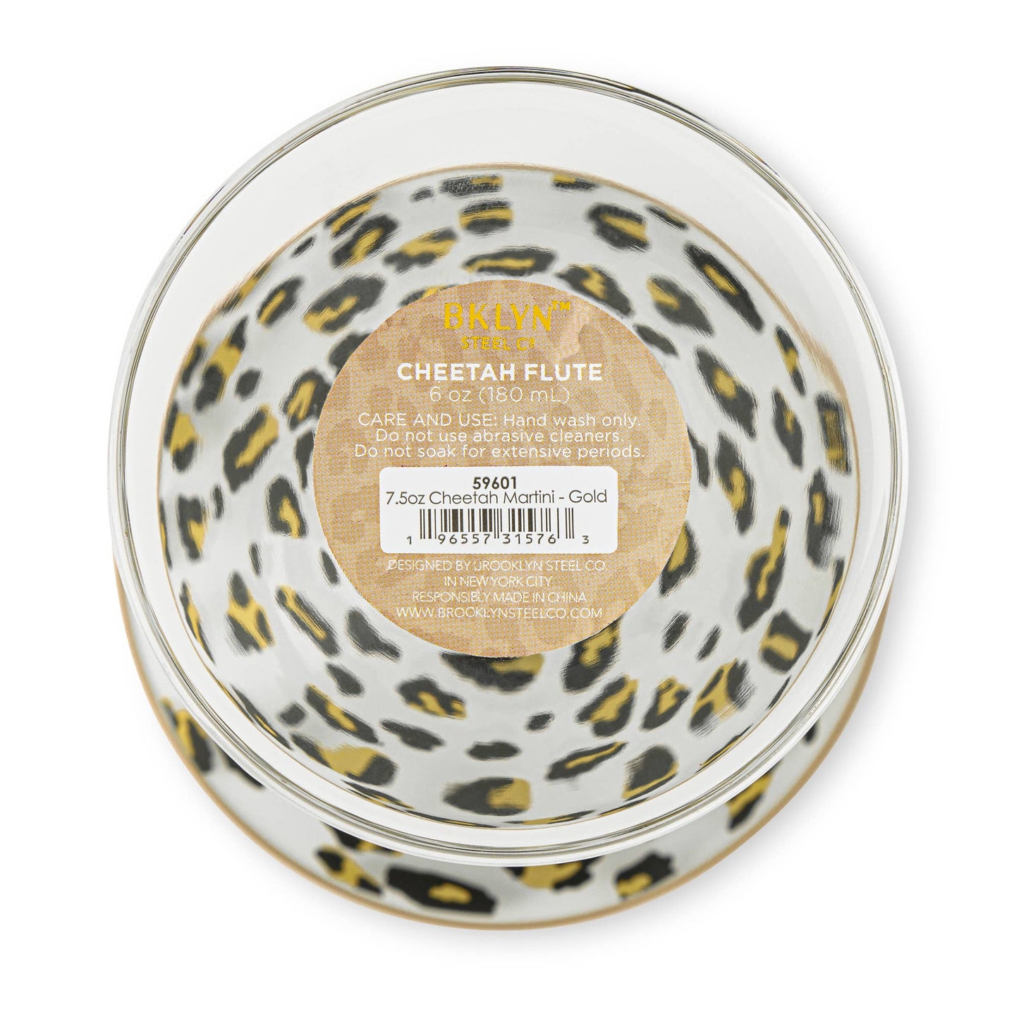 7.5oz Cheetah Martini - Gold