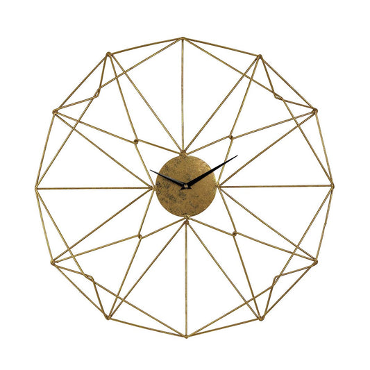 Angular Wirework Gold Metal Wall Clock Home Decor