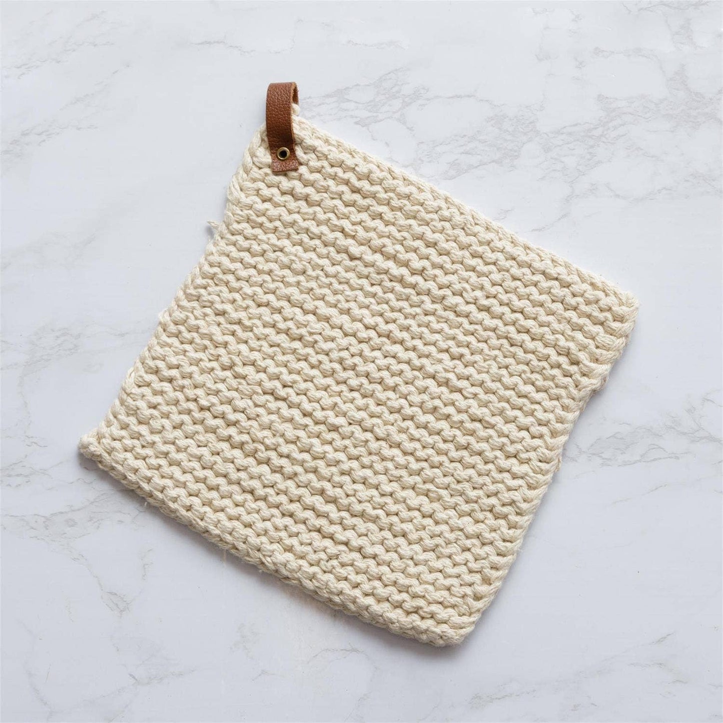 Knitted Potholder - Natural