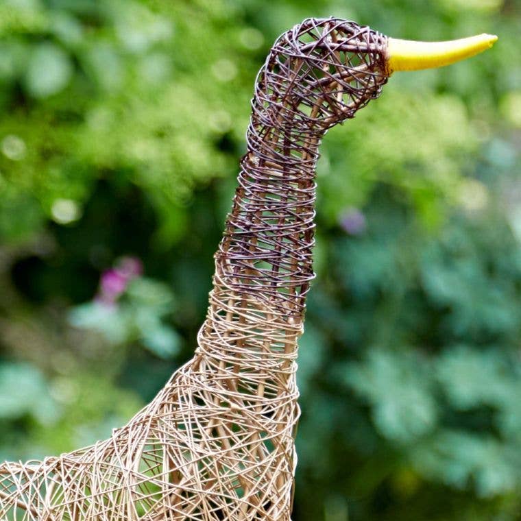 Handmade Curious Duck Wire Garden Ornament