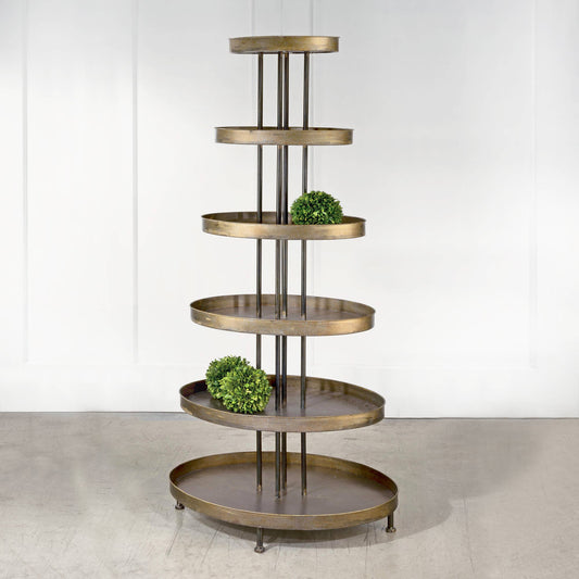 Metal 6 Tier Oval Display Tower