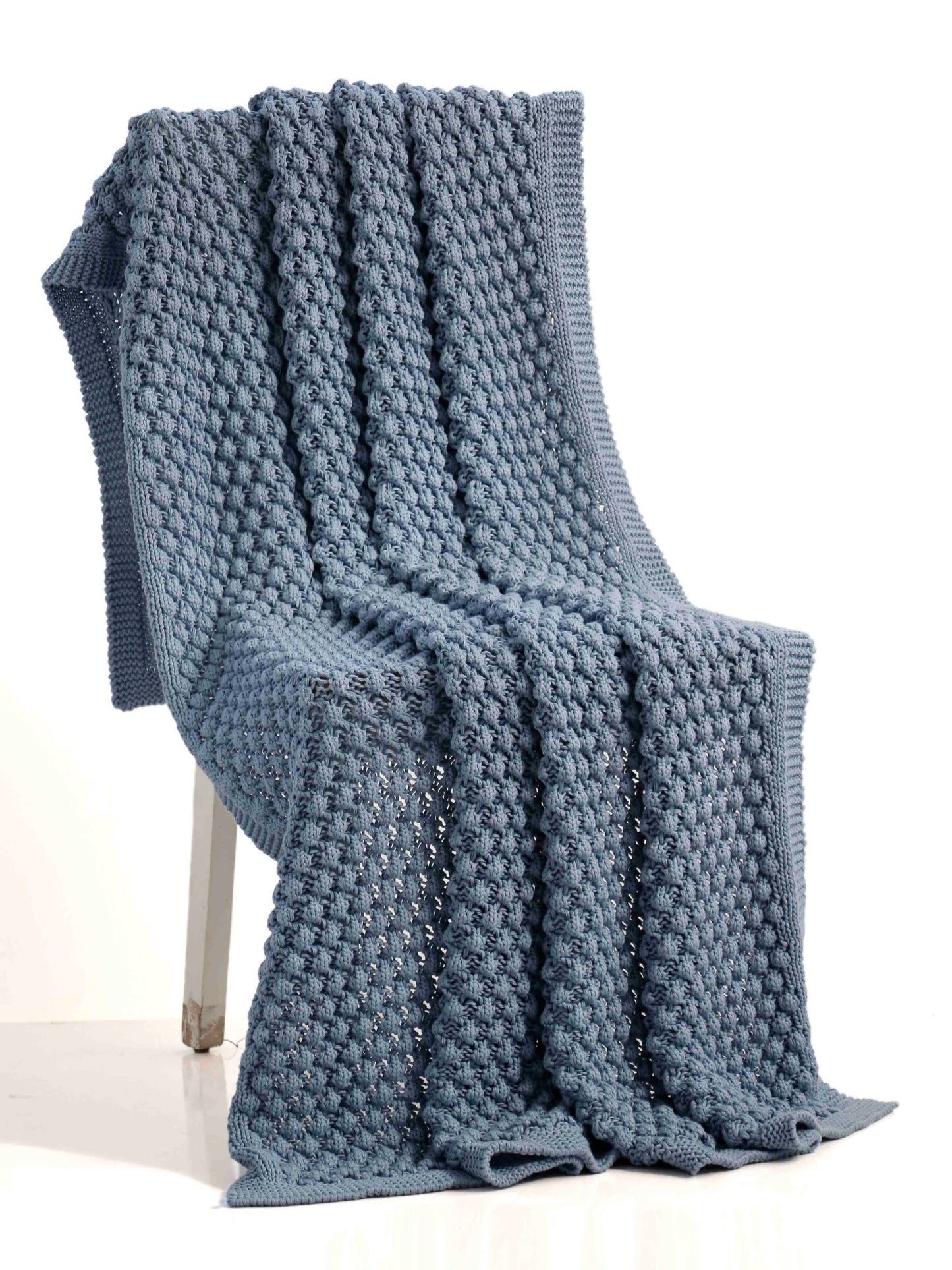 Popcorn Cotton Knitted Throw Blanket