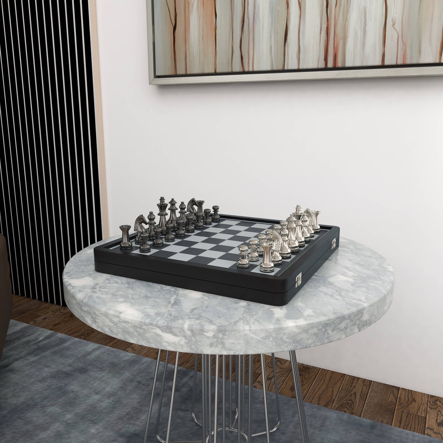 Traditional Black Aluminum Metal Game Set