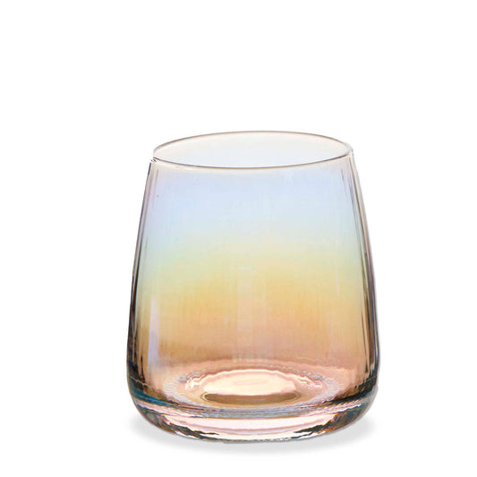 Chelsea Iridescent Optic Stemless Wine Glass Clear