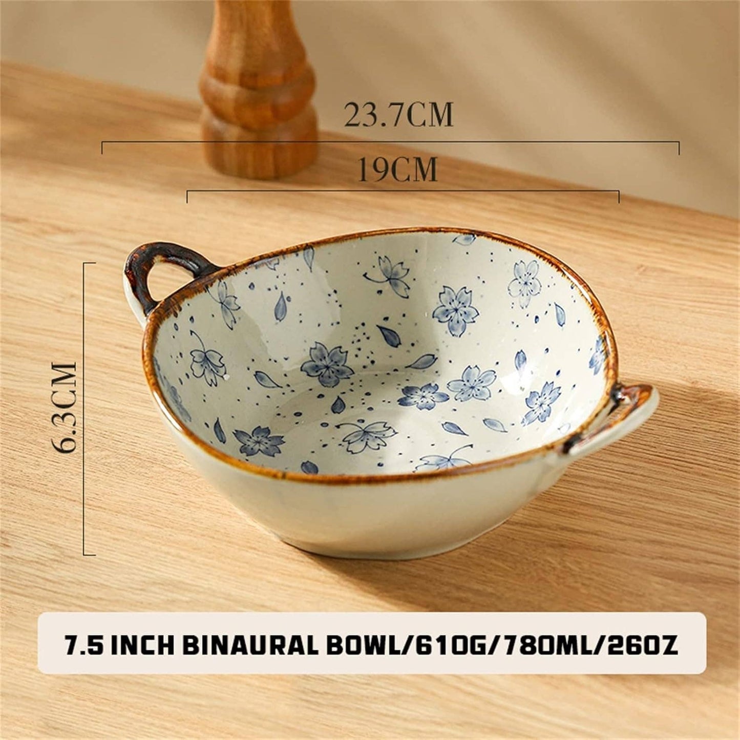 Hand-Painted 27oz Ceramic Artisan Bowl