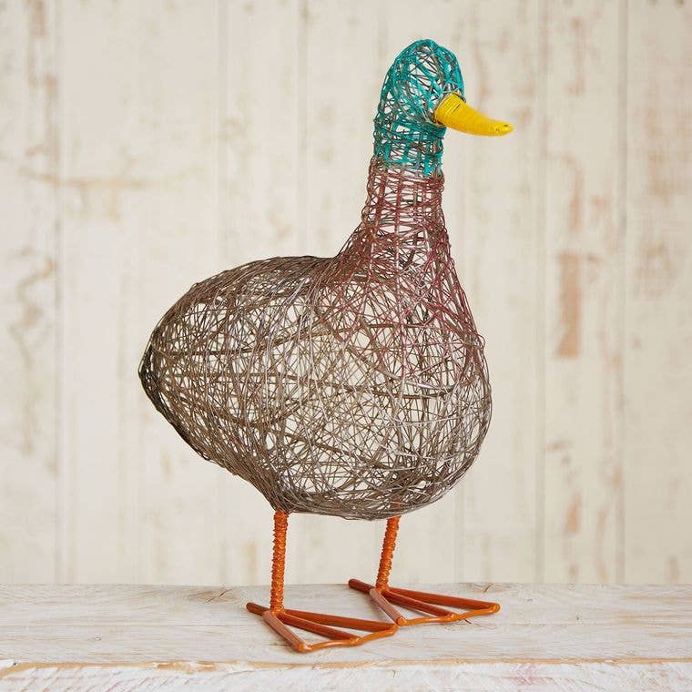 Handmade Duck Wire Garden Ornament