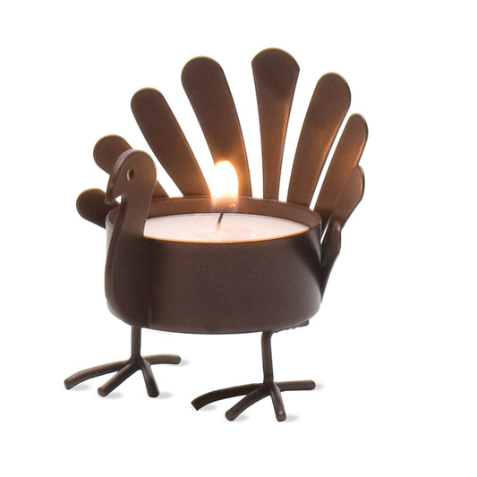 Standing Turkey Tealight Holder - Antique Bronze