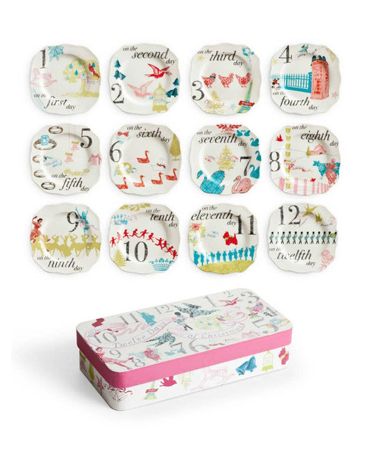 12 Days Of Christmas Plates S/12