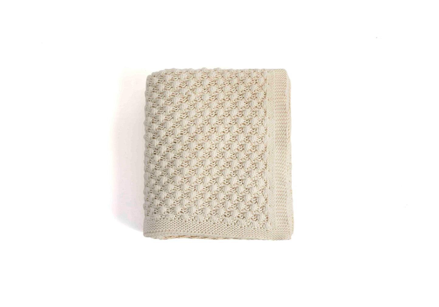 Popcorn Cotton Knitted Throw Blanket