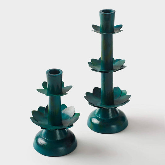 Lotus Bloom Tapered Candleholders