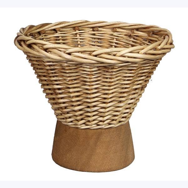Seagrass Tabletop Decor Bowl On Pedestal