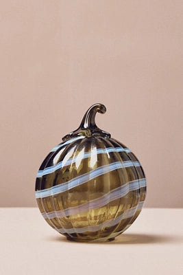 Olive Swirl Glass Pumpkin