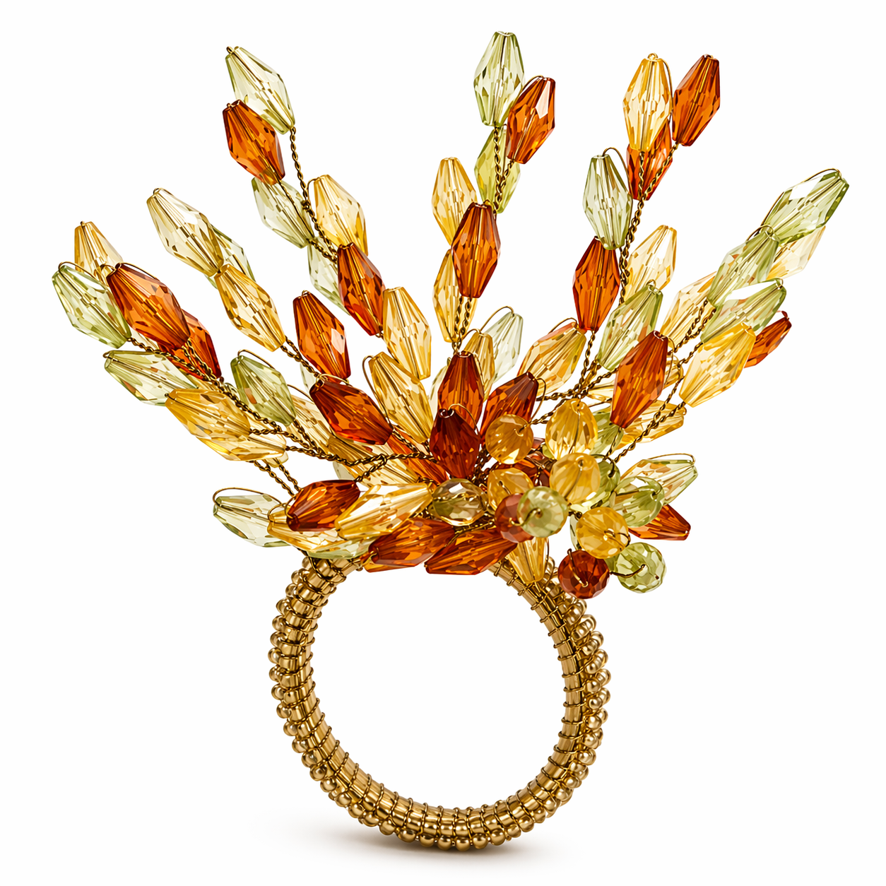 Multicolor Beaded Flower Napkin Ring