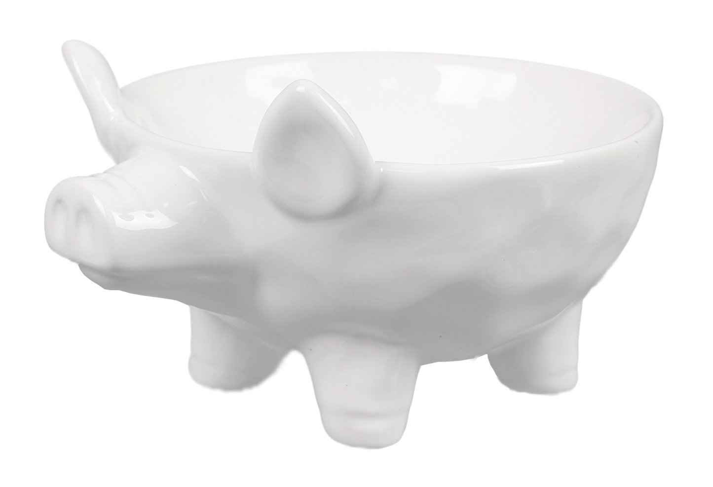 Ceramic Large White Pig Footed Bowl