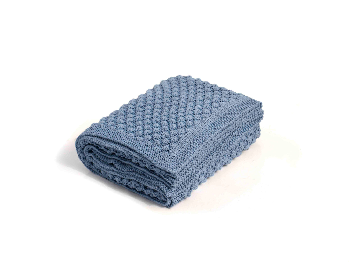 Popcorn Cotton Knitted Throw Blanket