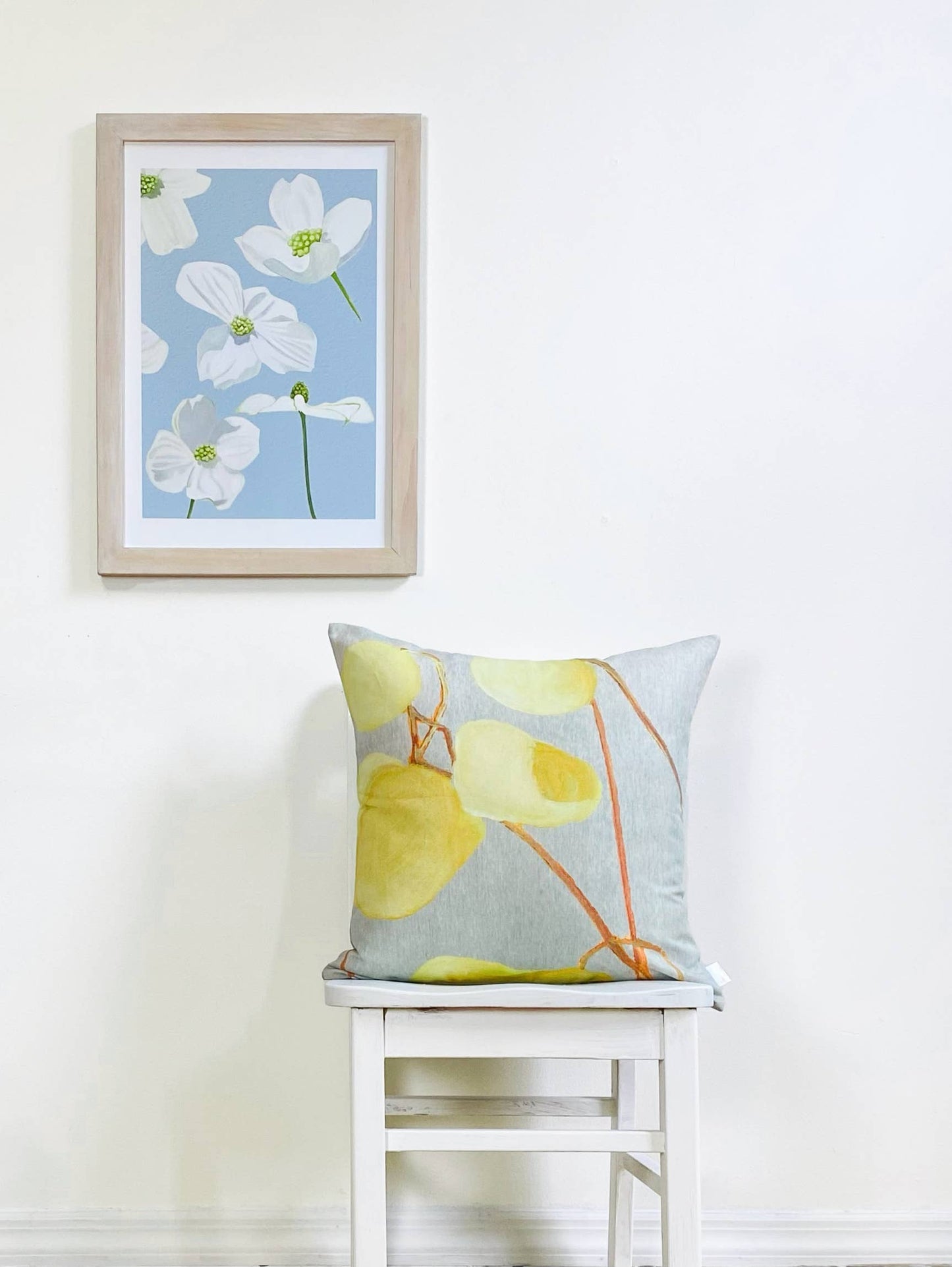 Milkweed on Pale Grey Pillow