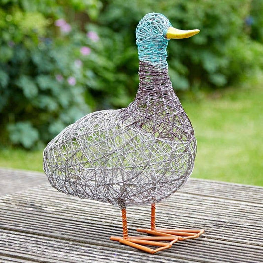 Handmade Duck Wire Garden Ornament
