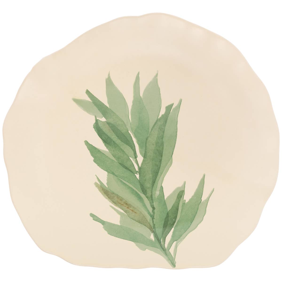 14" Leaf And Stem Ceramic Serving Platter