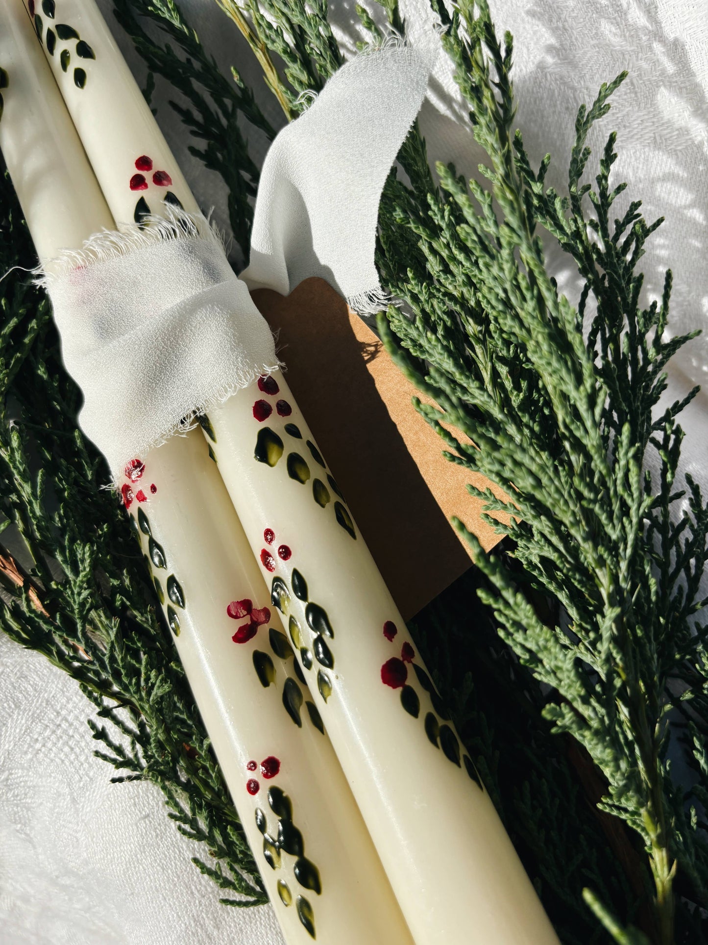 Christmas Taper Candle, Set of 2