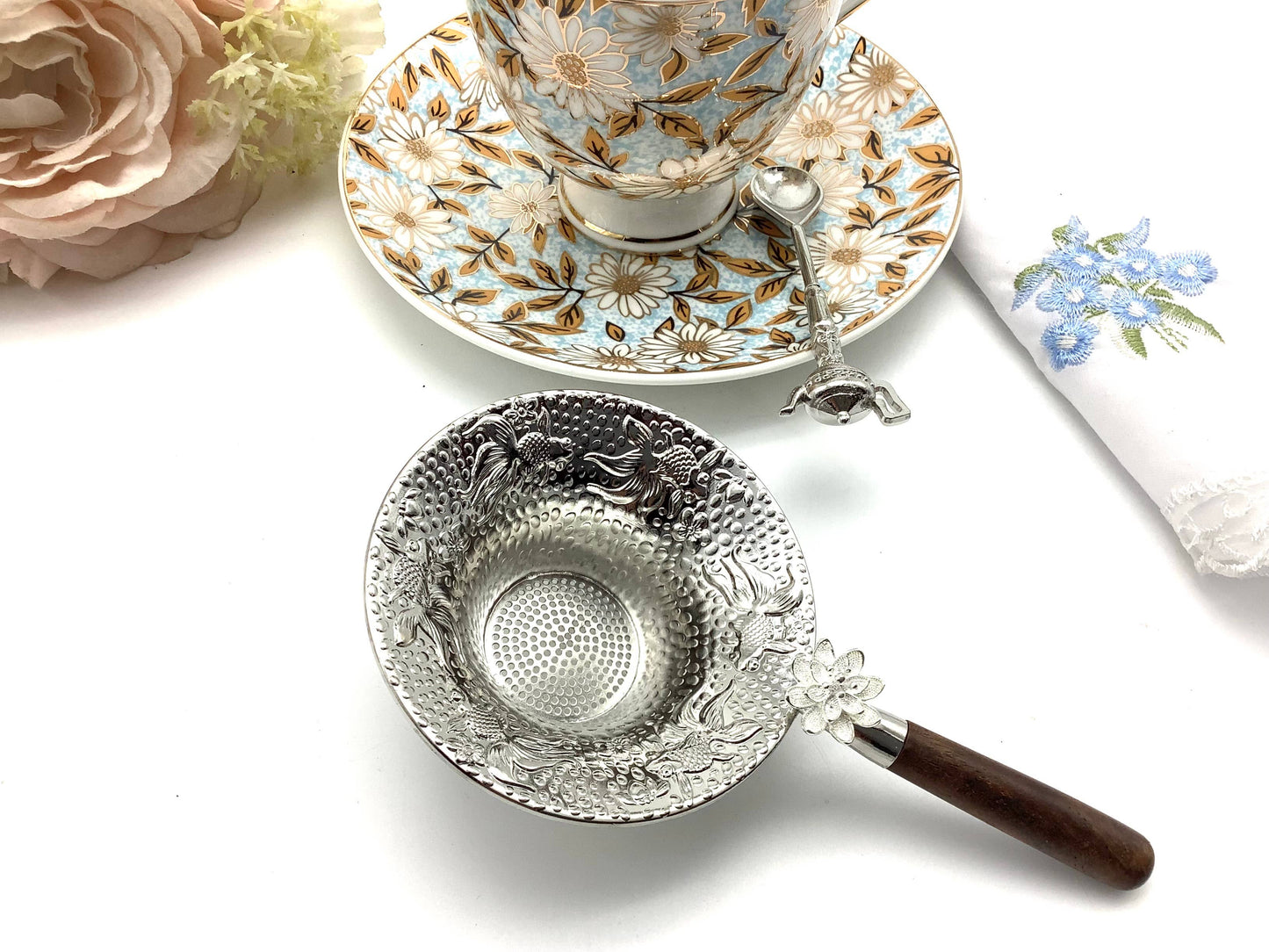 Premium Stainless Steel Tea Infuser Strainer with handle