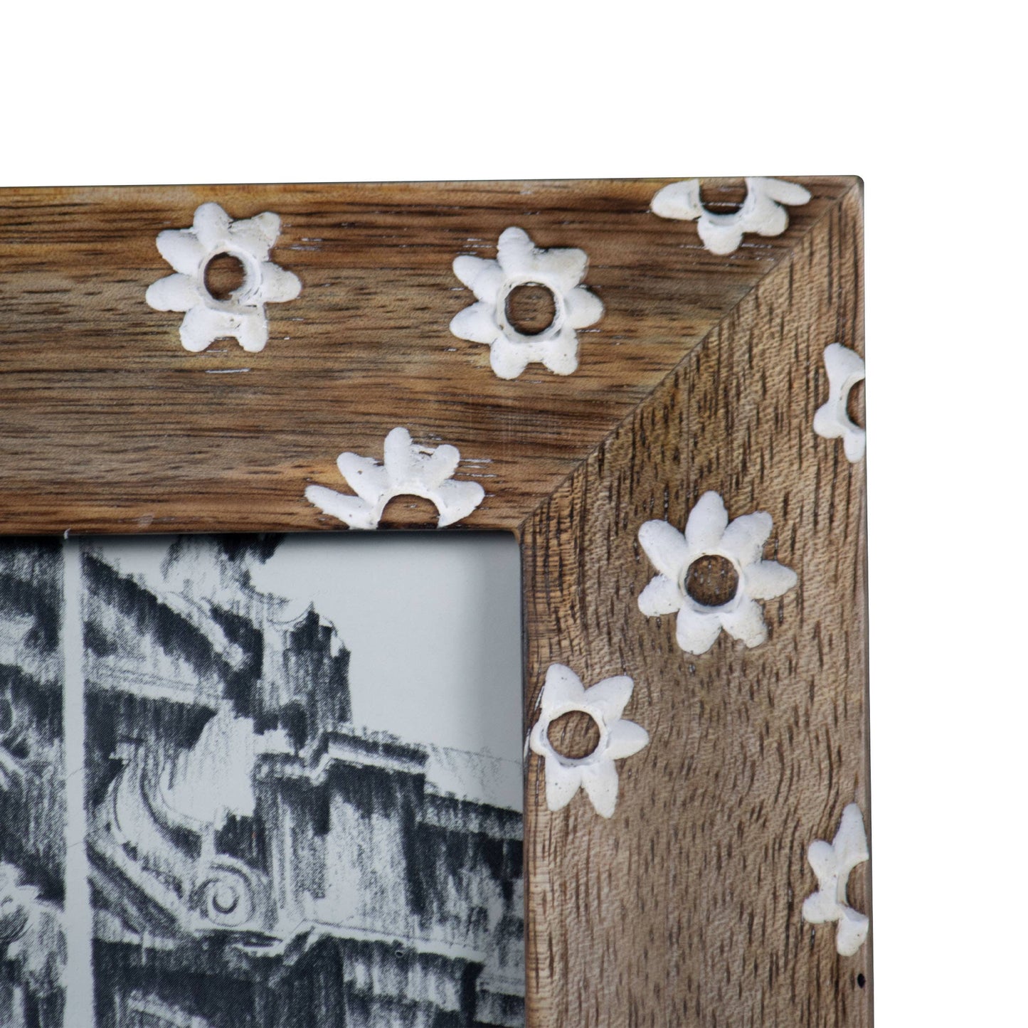 Alden White Flower 4x6 Photo Wood Picture Frame