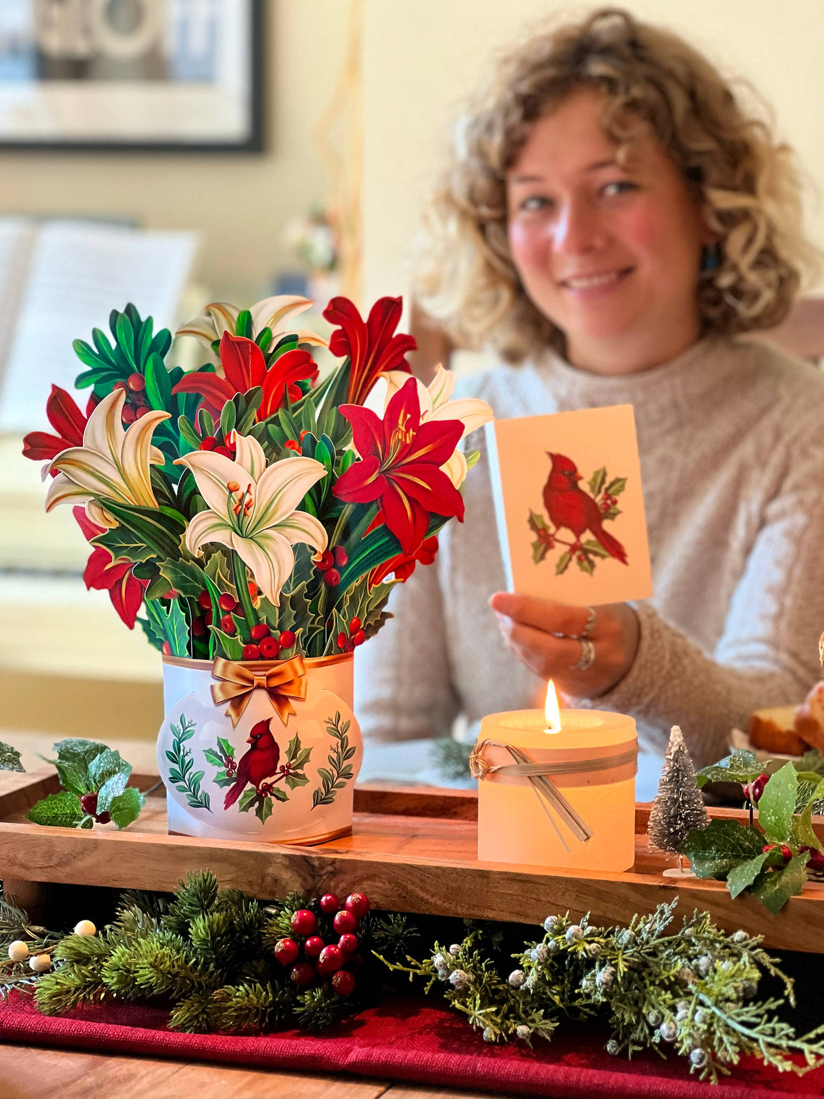 Winter Joy Pop up holiday Greeting Card