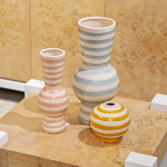 Lena Decorative Striped Ceramic Vase