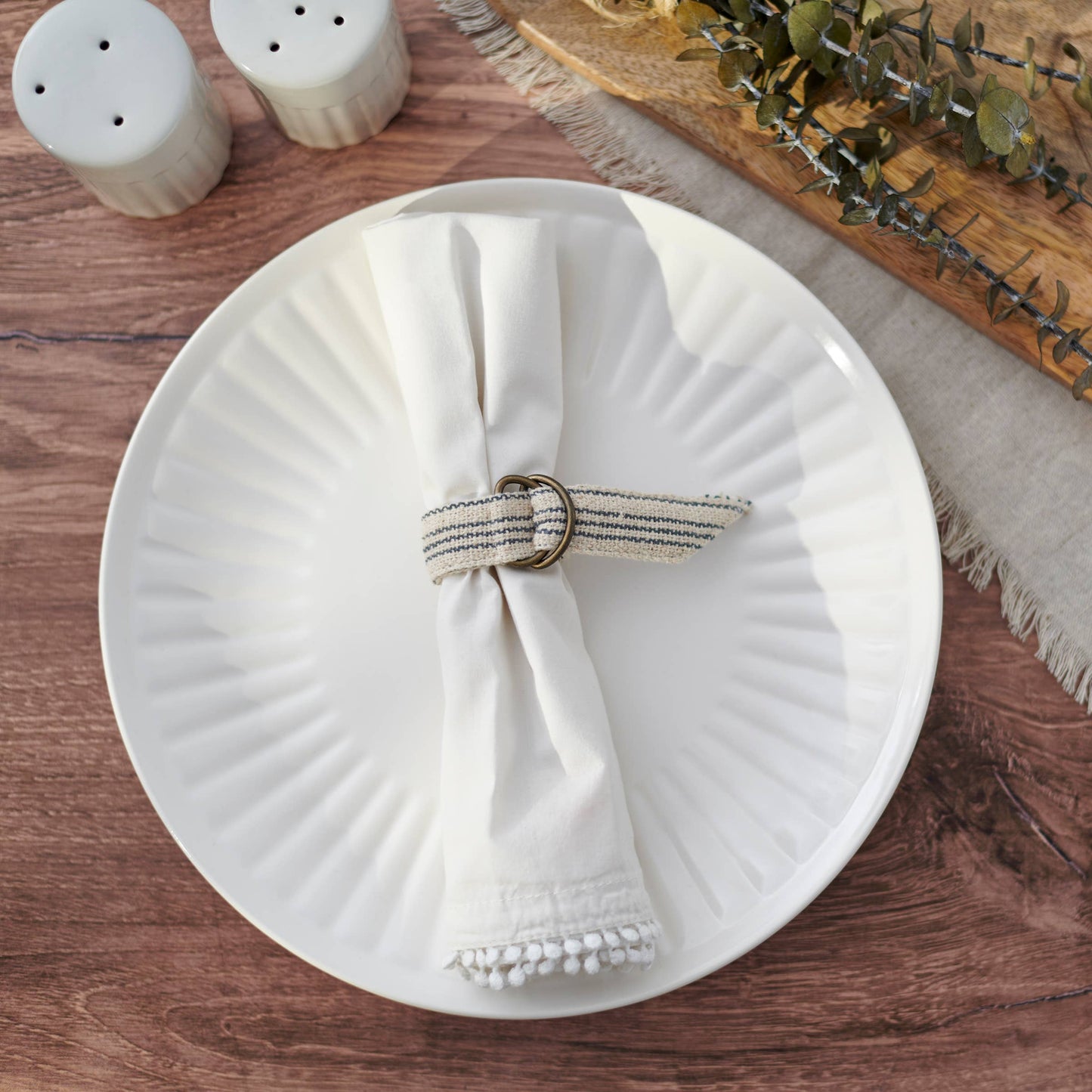 Blue Stripe Napkin Ring