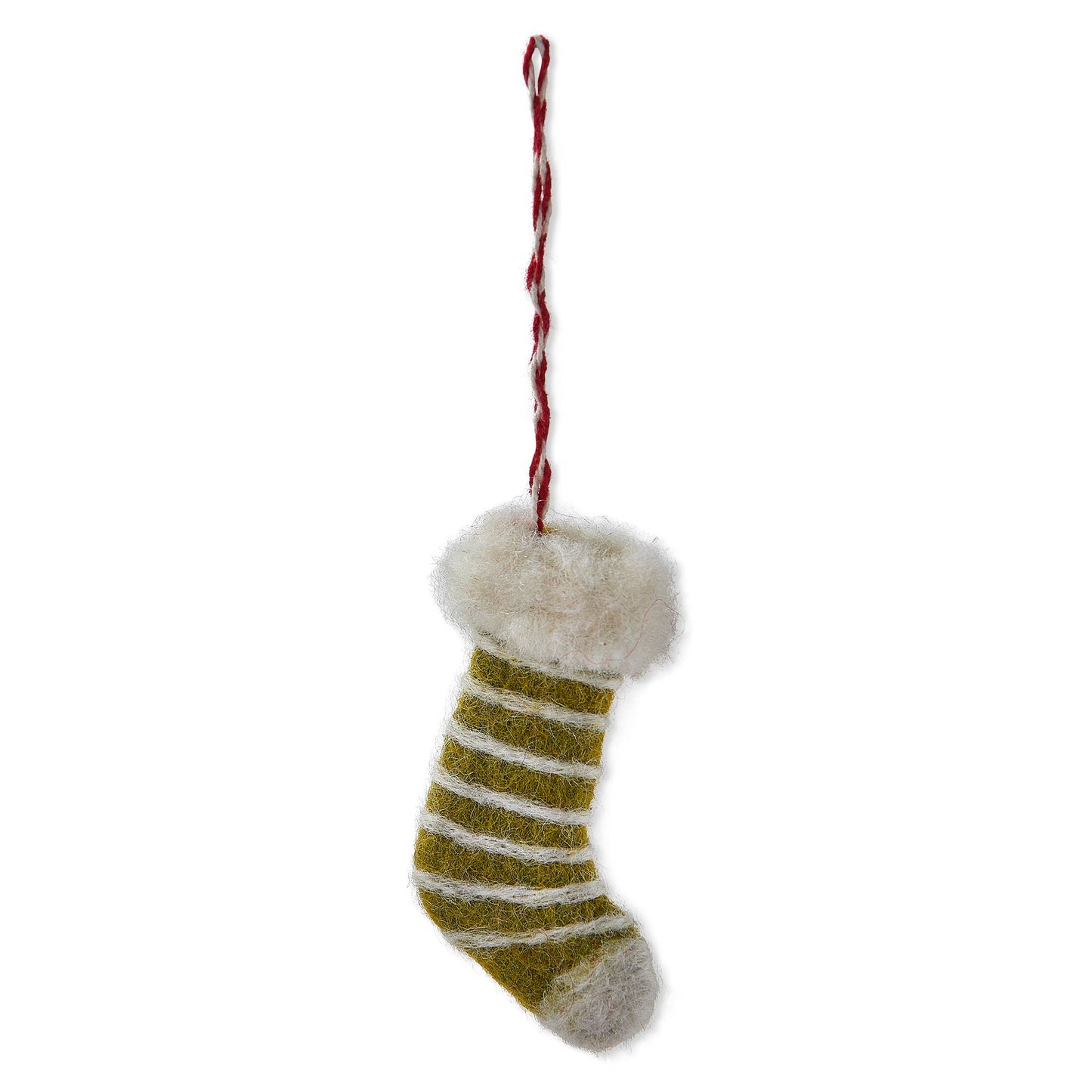 Striped Stocking Christmas Ornament - Green Multi
