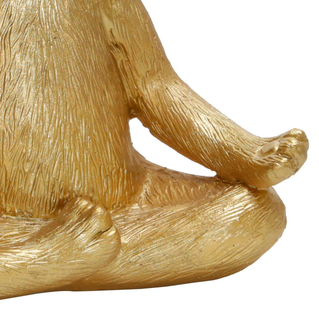 Resin Textured Meditating Dog Figurine - Gold, 6 in.