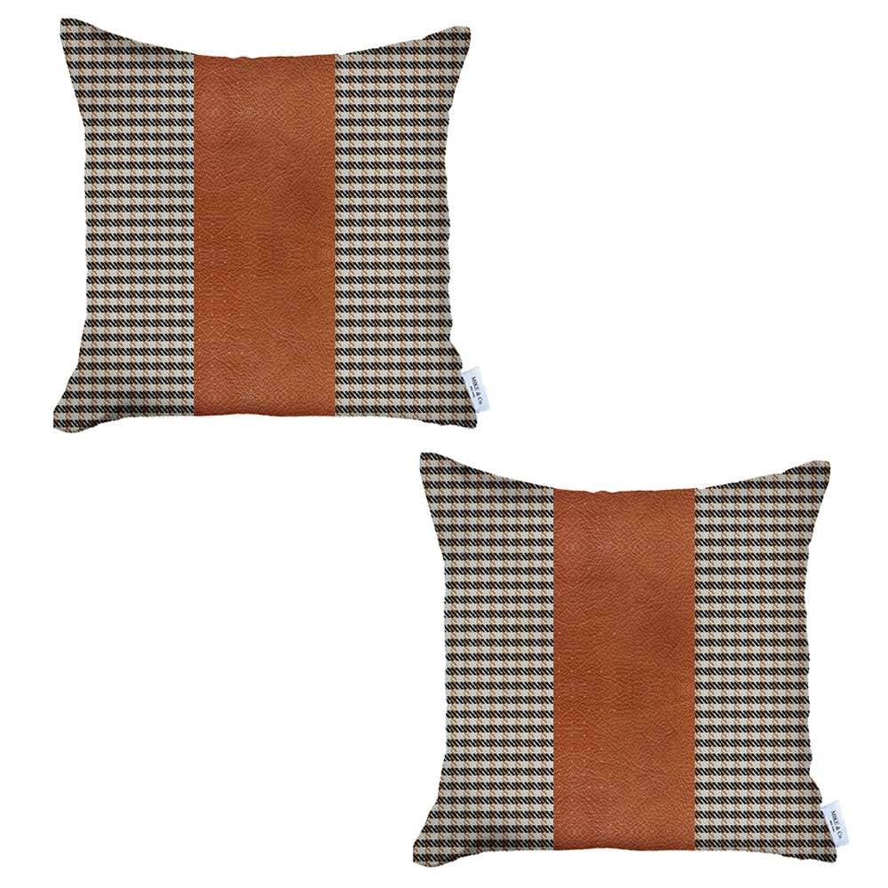 Boho-Chic Decorative Vegan Faux Leather Pillow