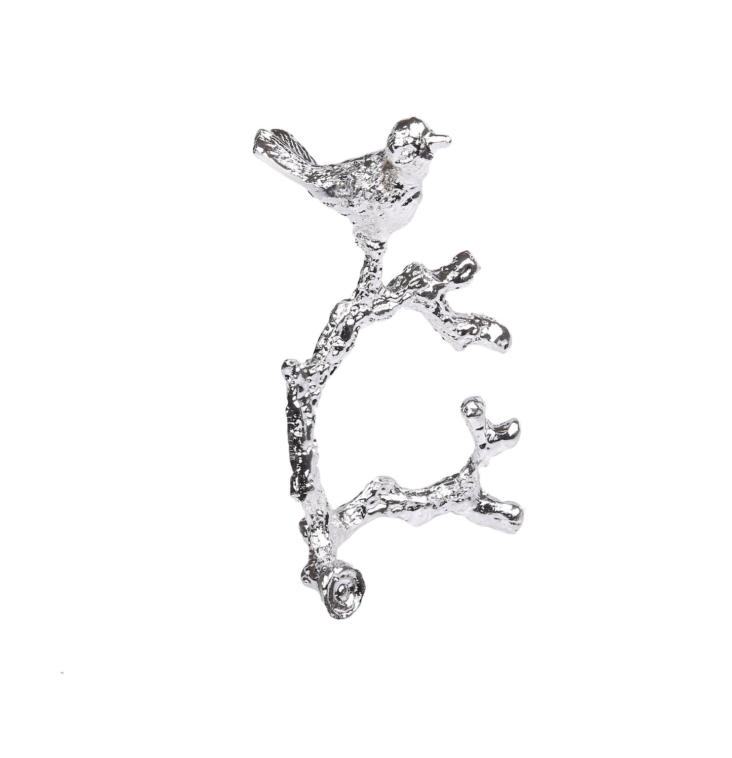 Set Of 4 Napkin Rings Silver Bird Design