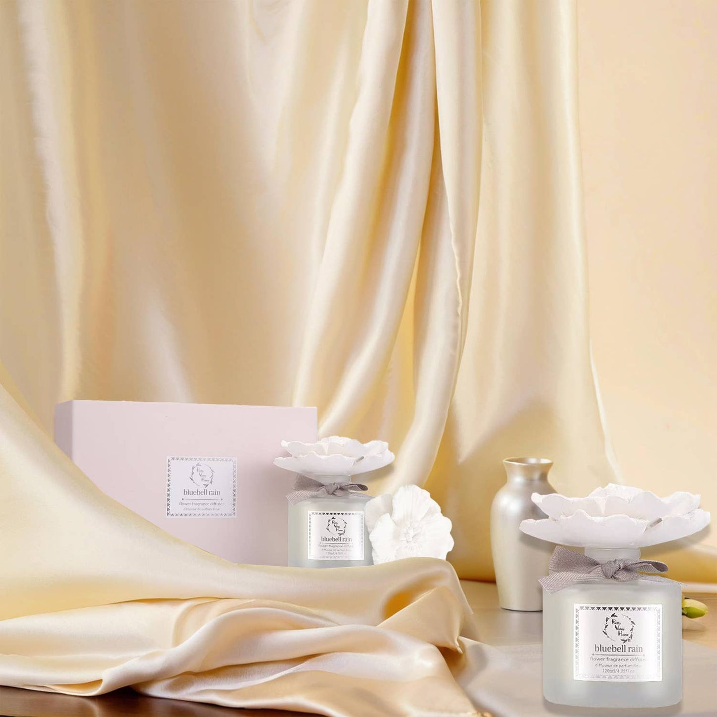 Marigold Ceramic Flower Diffuser Gift Set - Bluebell Rain