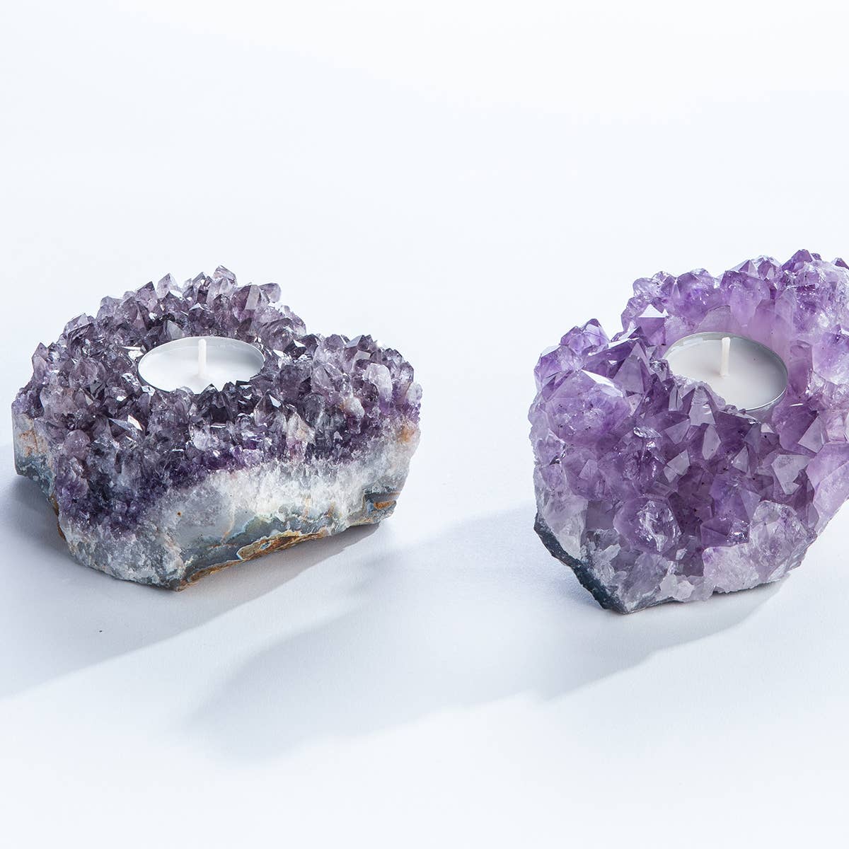 Amethyst Candle Holders - Crafted in Brazil
