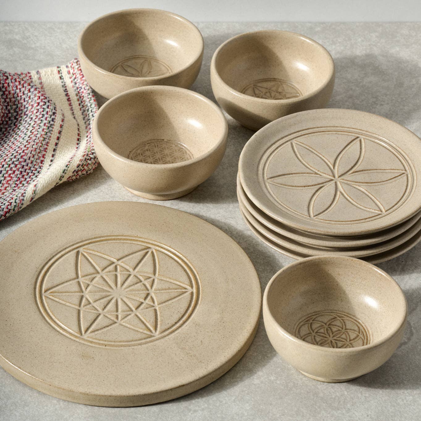 Sacred Geometry Appetizer Plates - Set of 4