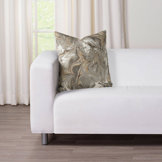 Siscovers Wanderlust Golden Marble Print Throw Pillow