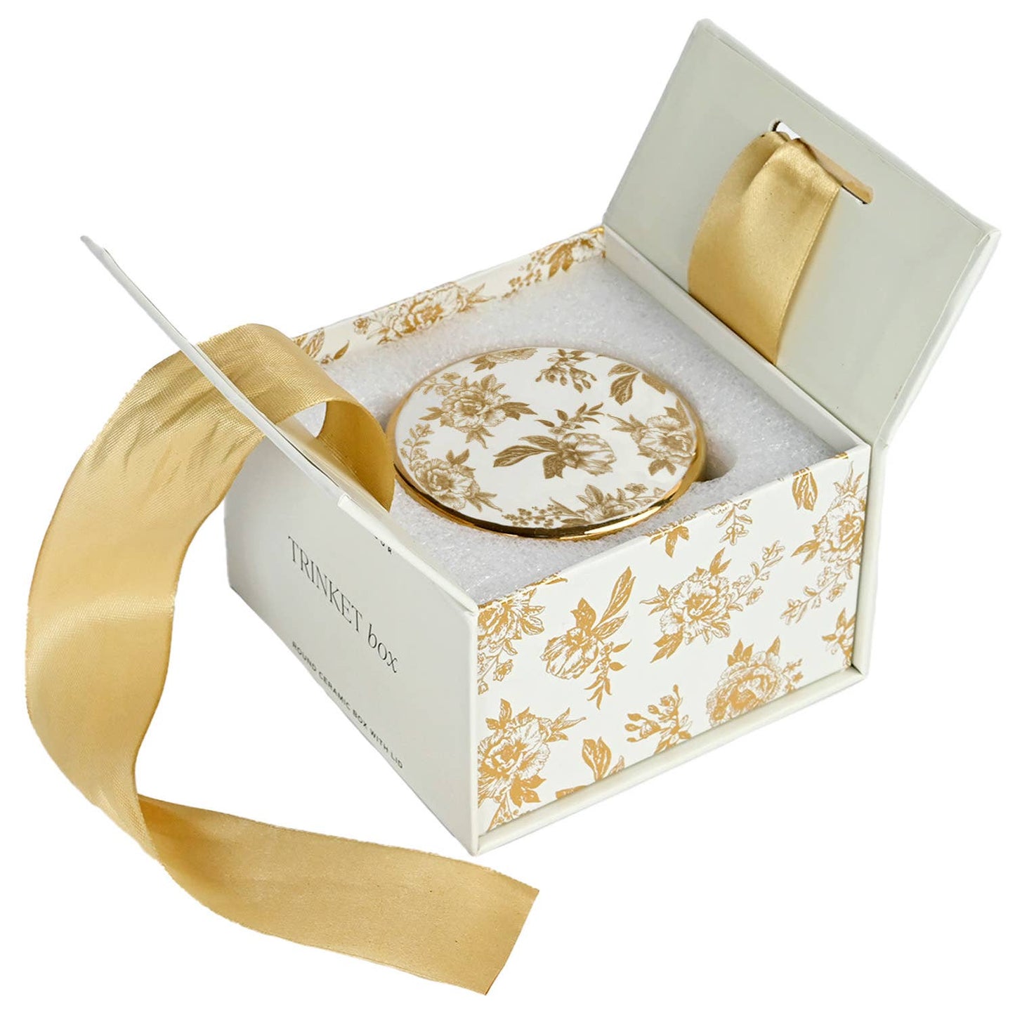 Gold Delft Trinket Dish with Lid - Home Decor & Gifts