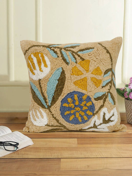 Floral Hand Tufted Pillow | 18 X 18 Decor Pillow