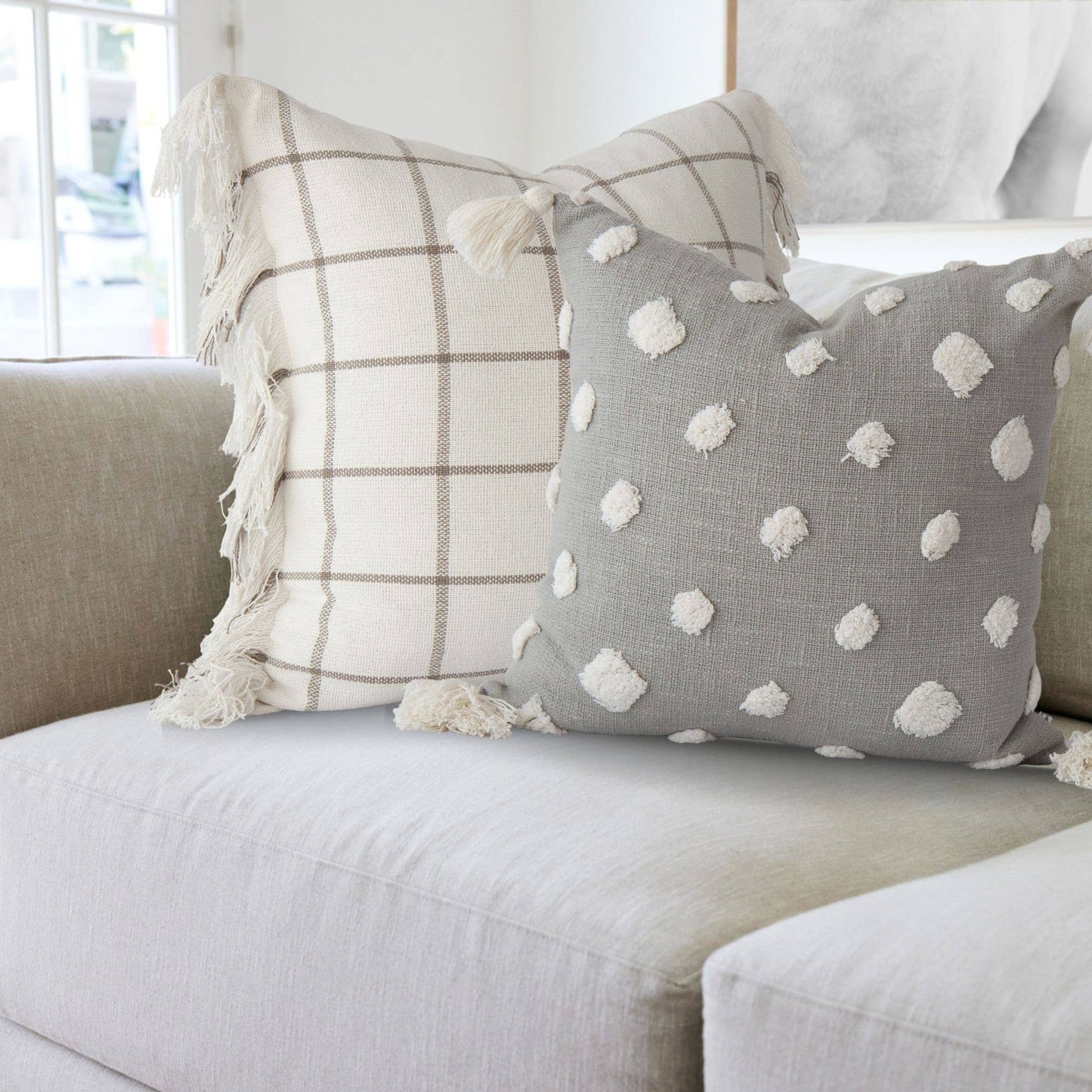 Lillee Polka Dot Shag Pillow