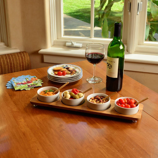 Four Bowl in Line Serving Platter