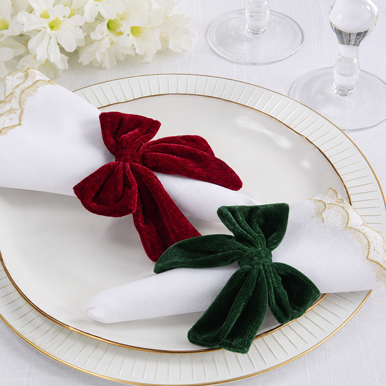 Velvet Bow Festive Napkin Ring