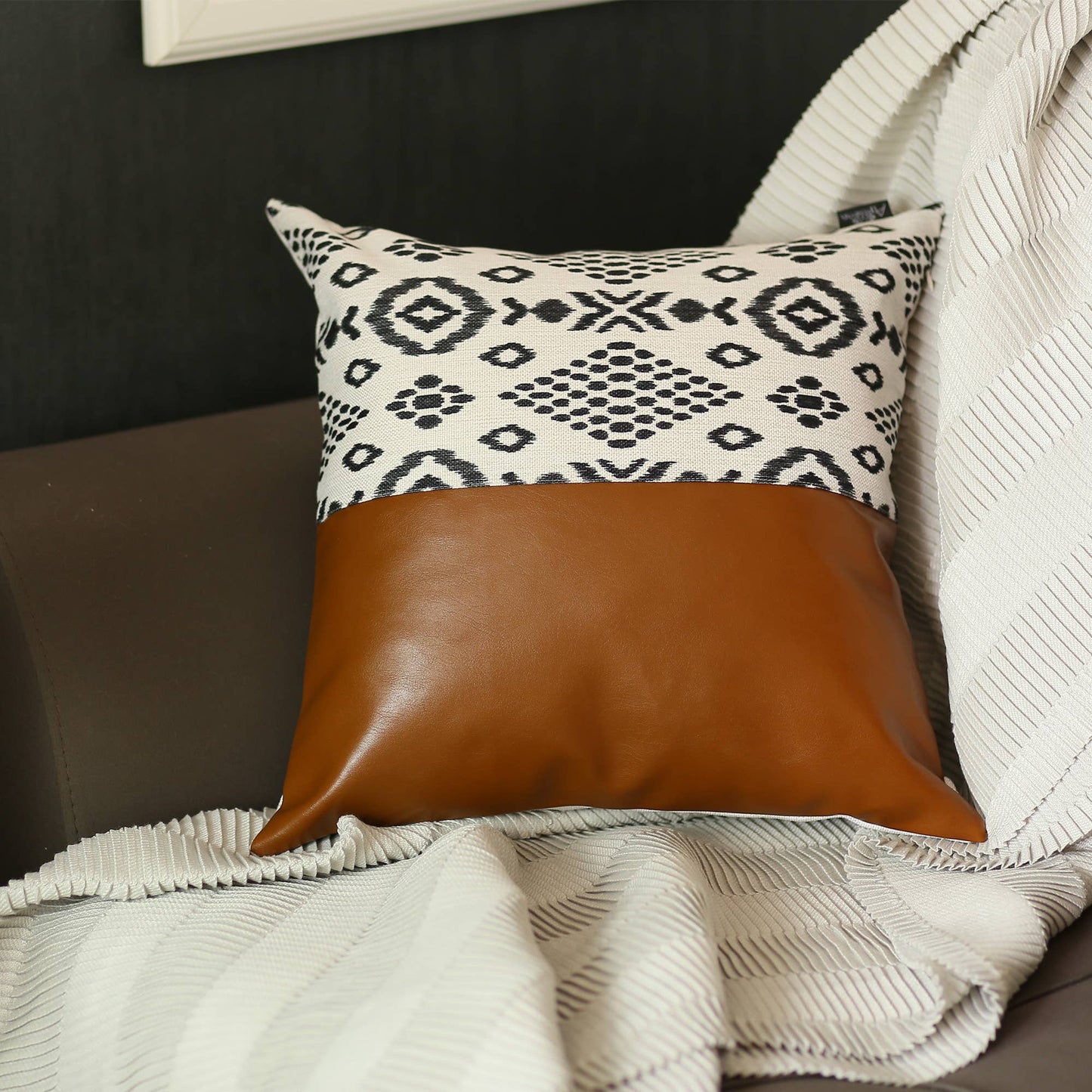 Decorative Vegan Faux Leather Throw Pillows