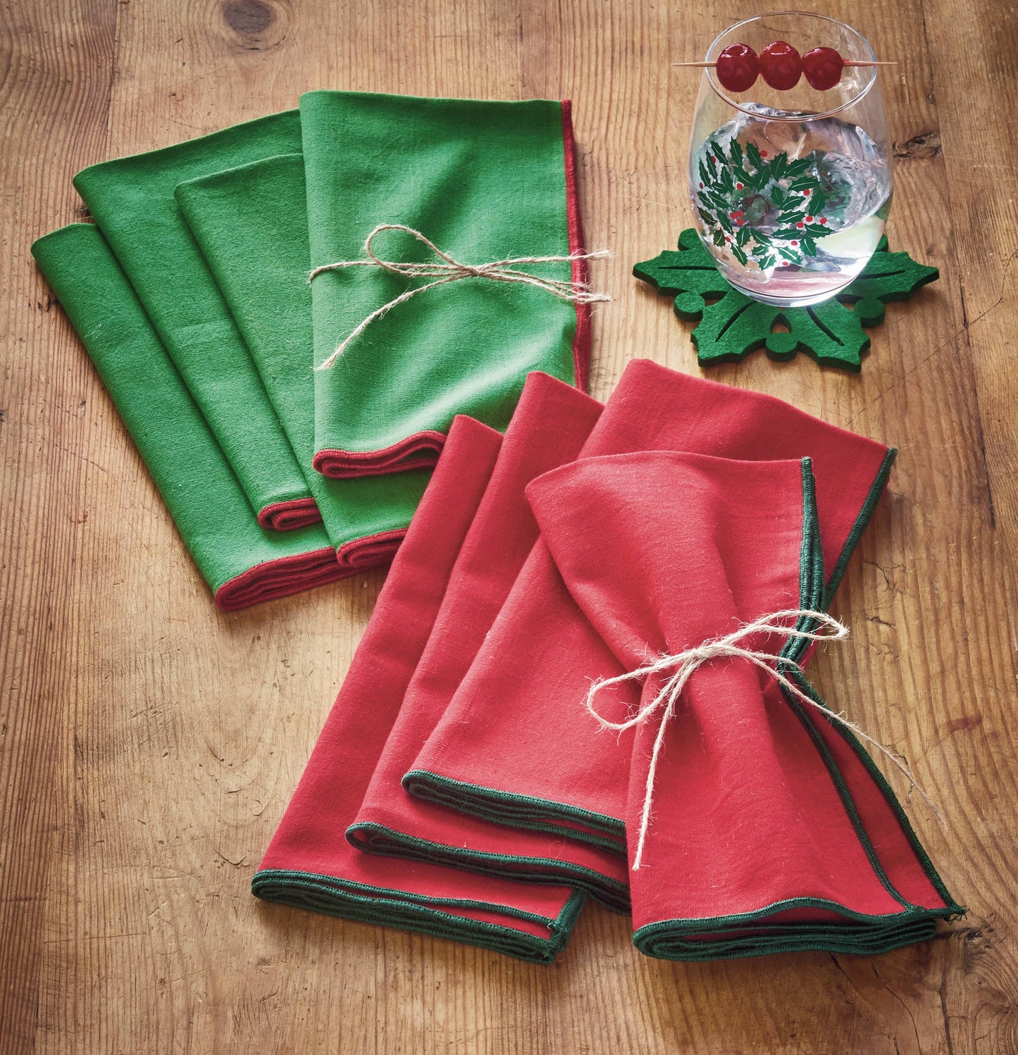 Christmas Color Pop Napkin Set Of 4 Bright Green