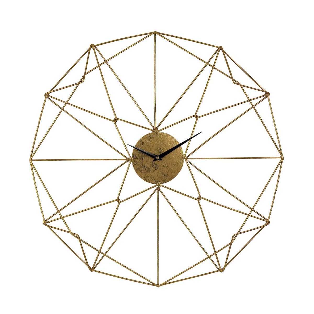 Angular Wirework Gold Metal Wall Clock Home Decor