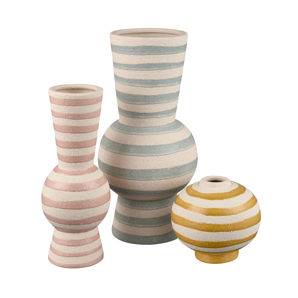 Lena Decorative Striped Ceramic Vase