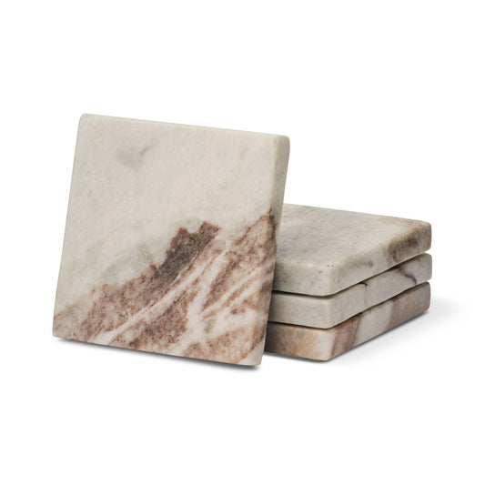 4pk Square Marble Coaster - Torrento